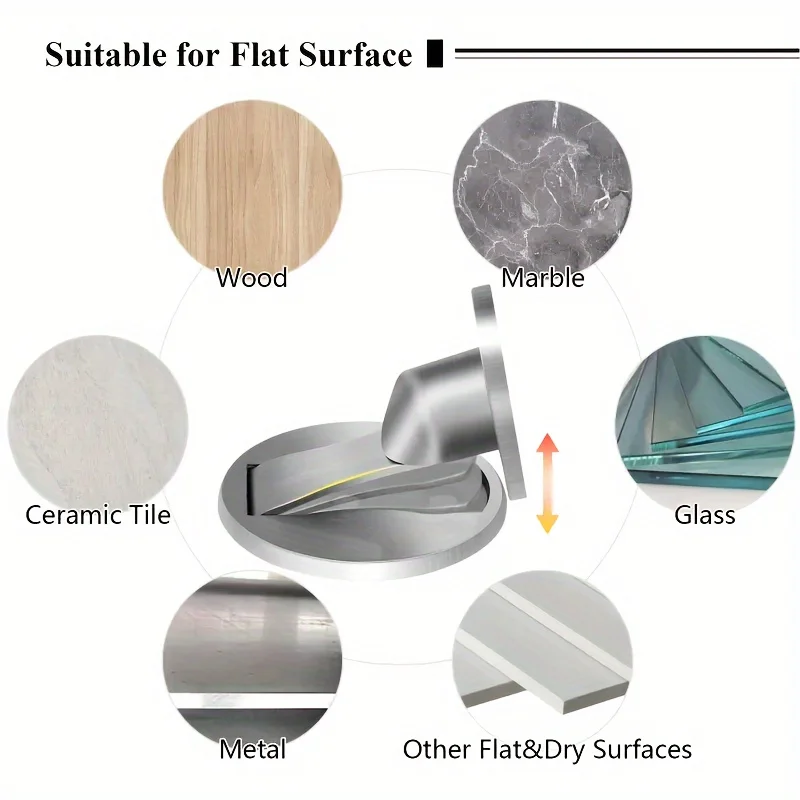 1 PCS Punch Free Invisible Door Stop Strong Magnetic Household Bedroom Bathroom Anti Collision Mute Floor Selflocking Stopper image 5
