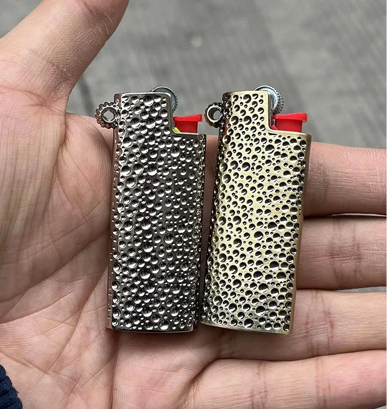 1Pc New Meteorite Crater Lighter Cover for BIC J5 Lighter Shell Explosion-proof Lighter Case Cover