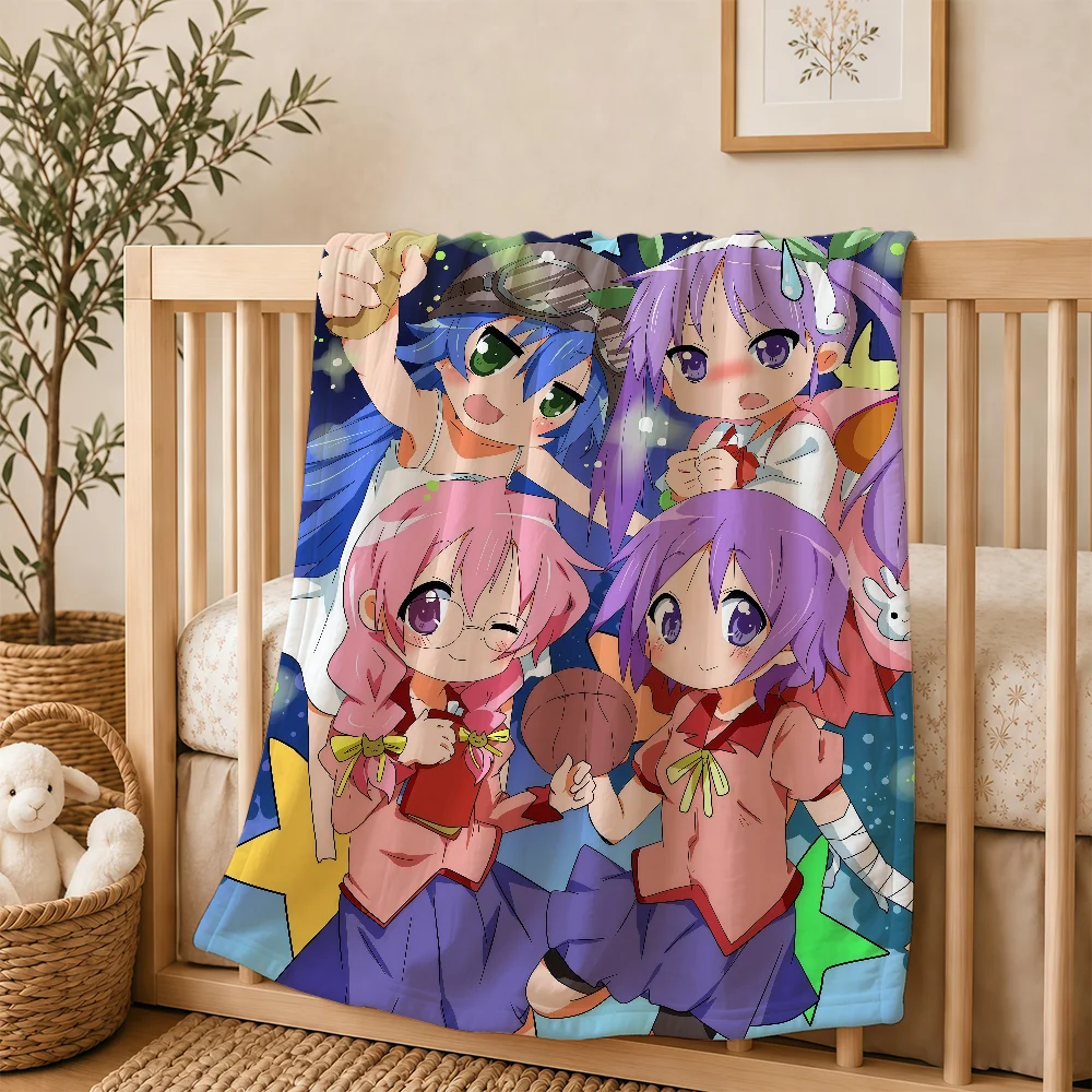 Anime L-Lucky S-StarS Blanket For Soft Warm Knee For Bedroom Living Room Bed Sofa Camping Picnic Office Gift