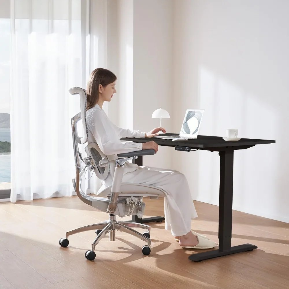 Whole Piece Electric Standing Desk, Sit-Stand Desk with 4 Memory Height Settings, Ergonomic Adjustable Height Desk Computer