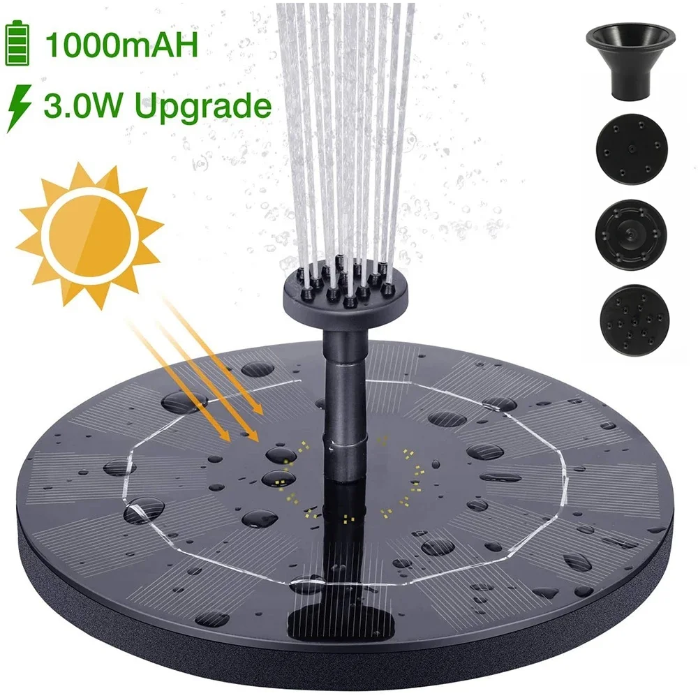 Floating Solar Fountain Pump Solar Panel Bird Baths Water Fountain With 4 Nozzles For Garden Outdoor Water Pool Pond Decor