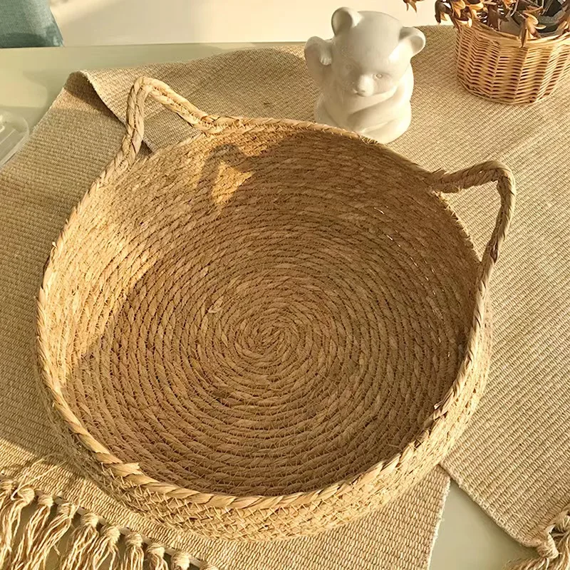 Cat Bed Pet Nest Pure Manual Rattan Woven Cattailgrass Cat Scratch Board Removable Washable Winter Warm Pad All-seasonPet