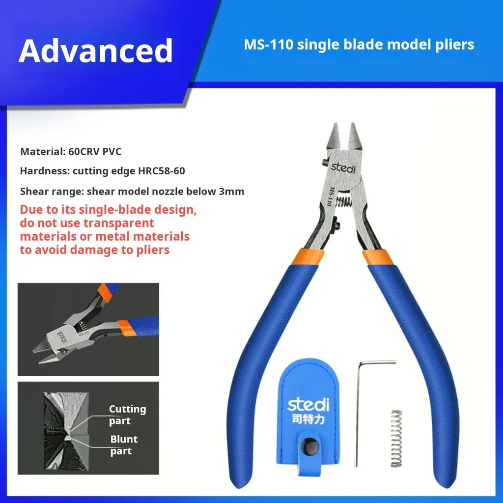 Stedi MS-110 Single-edge Cutting Pliers for Gundam Gunpla DIY Mecha Model Cutting Tool High Carbon Steel Sharp Thin Single Blade