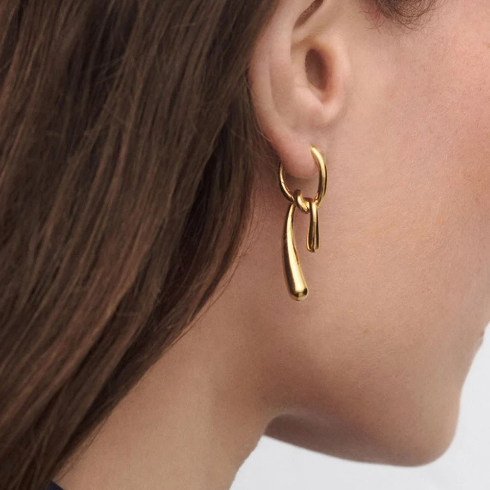 ENFASHION Aretes De Mujer Irregular Knot Earrings For Women's Brass 18K Plated Gold High Street Fashion Jewelry Gift E251792