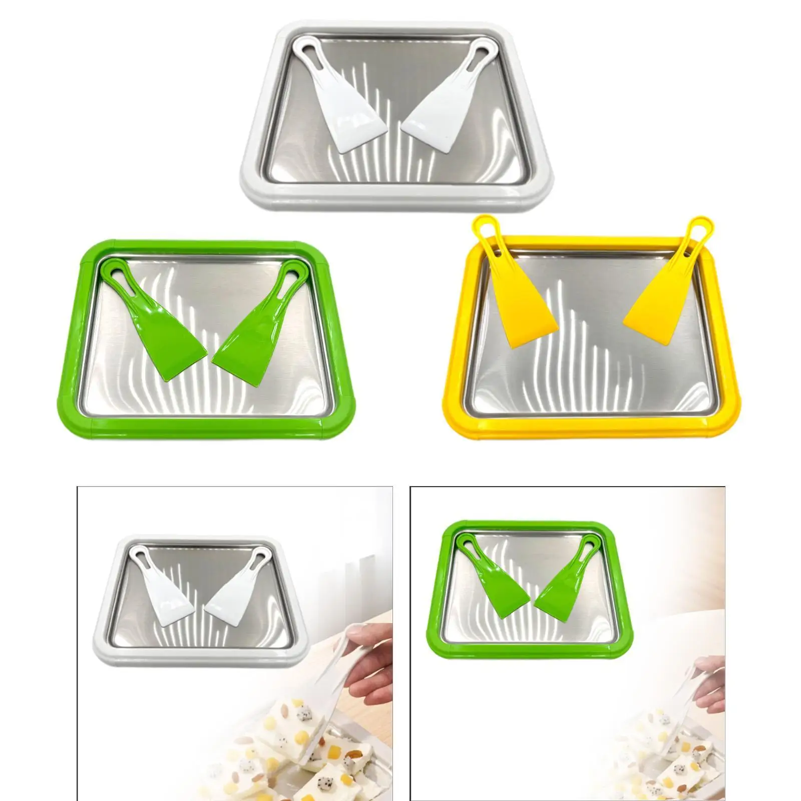 Ice Cream Pan, Instant Cold Plate, Summer Sweet Dessert Plate, Easy to Clean,