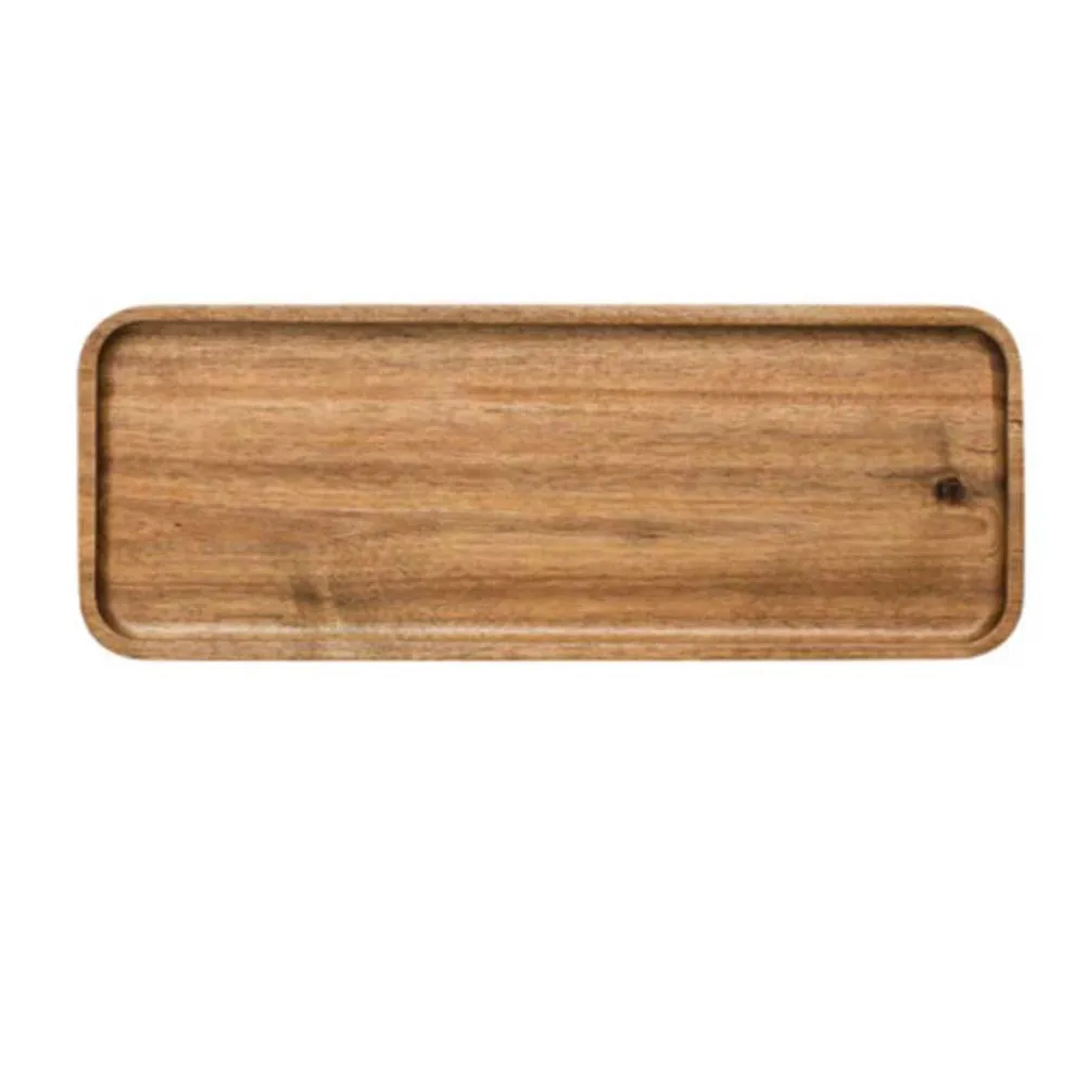 

Wooden Tray Medium Brown Handmade Wood Plate Kitchen Countertop Serving Snack Fruit Solid Wood Serving Tray Household Tableware