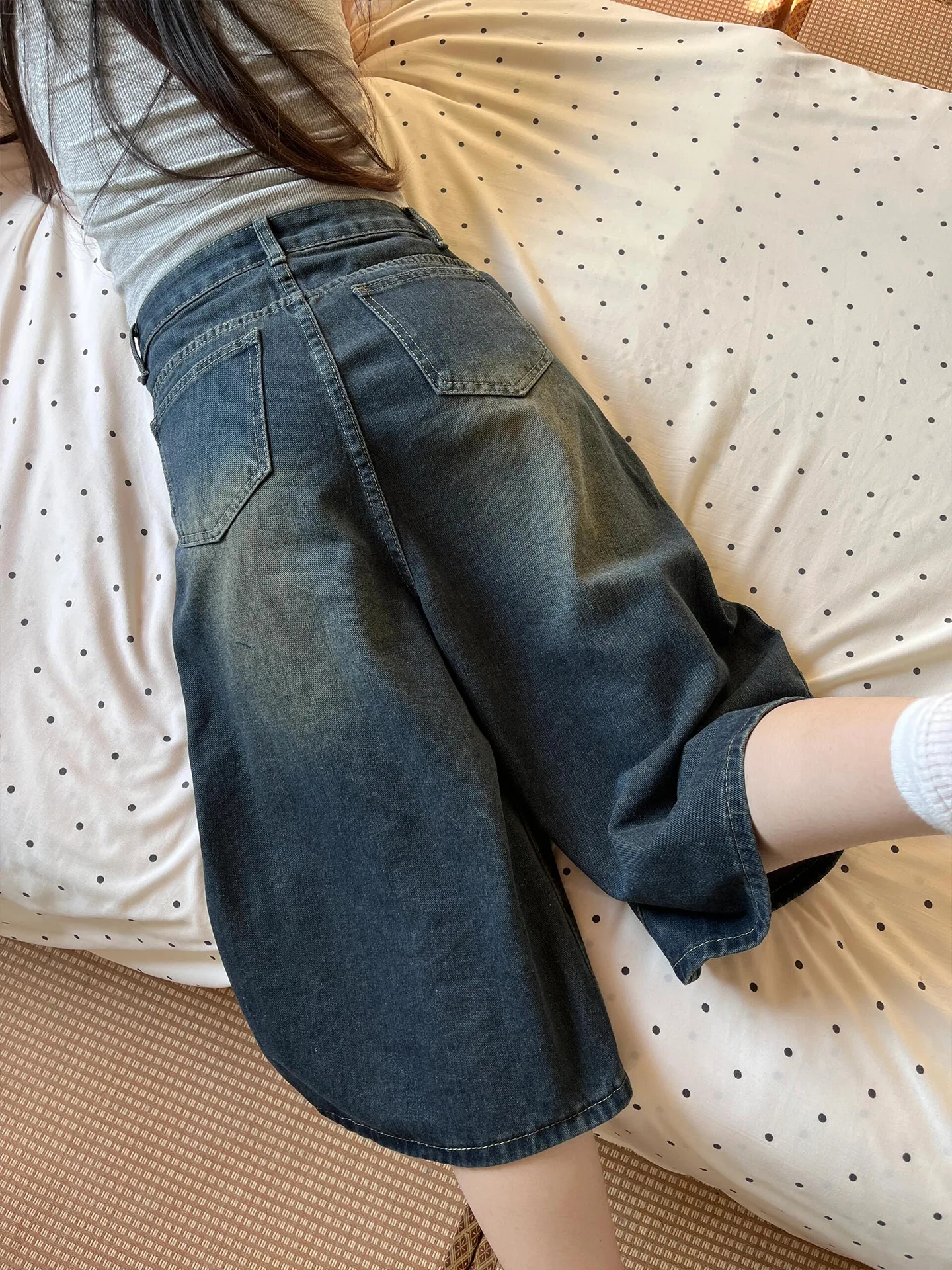 

Американские ретро-джинсы с шестиконечной звездой, тонкие, летние, рабочие, с высокой талией, прямые, свободные, А-силуэт, для мужчин и женщин