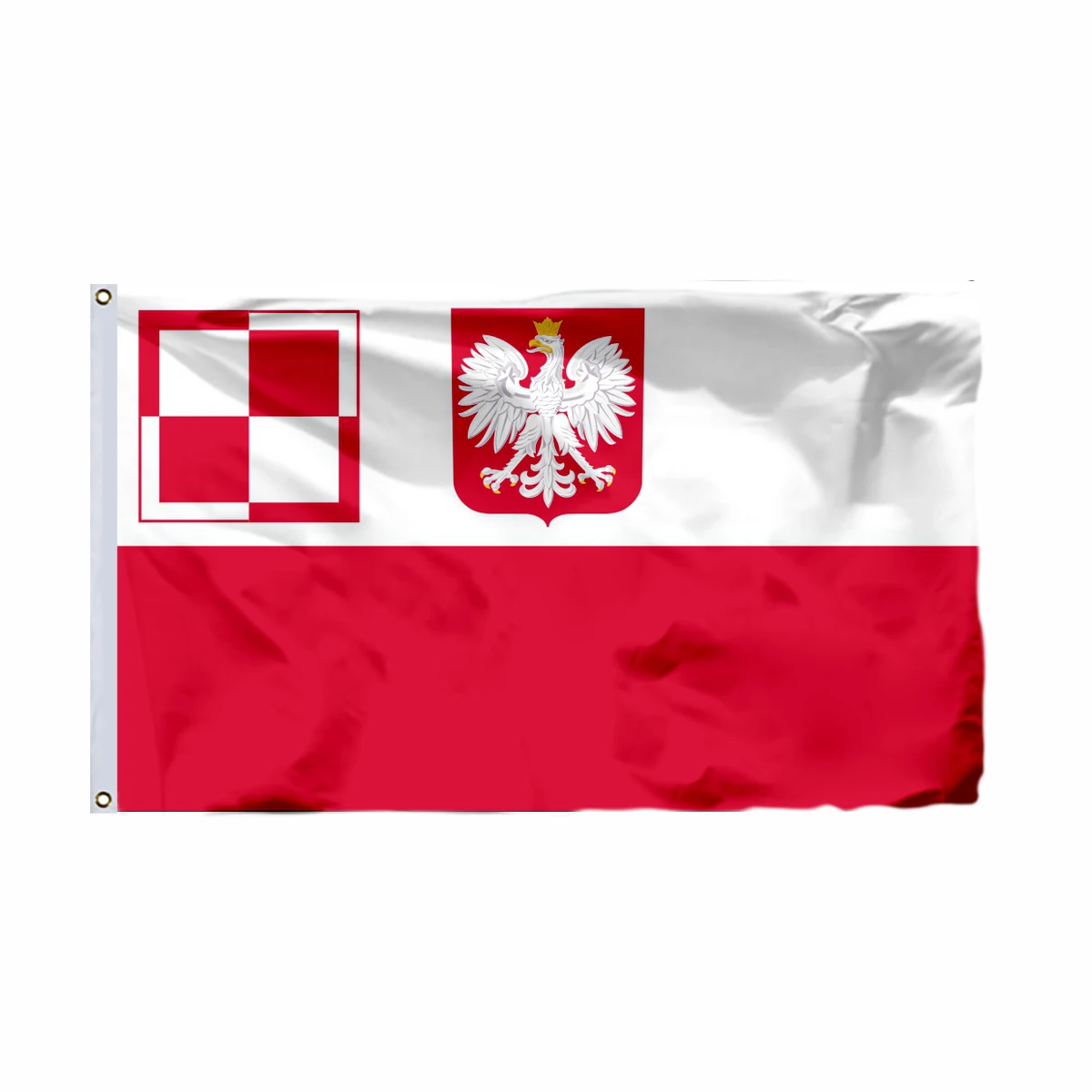 Poland State Ensign Flag Vivid Color and Fade Proof Double Stitched Polish Eagle Flags Polyester with Brass Grommets Home Decor