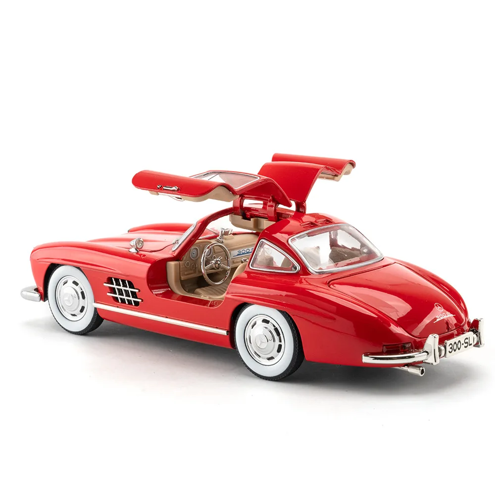 1:24 Mercedes-Benz 300SL Vintage car Alloy Car Model Sound and Light Pull Back Children\'s Toy Collectibles Birthday gift C331