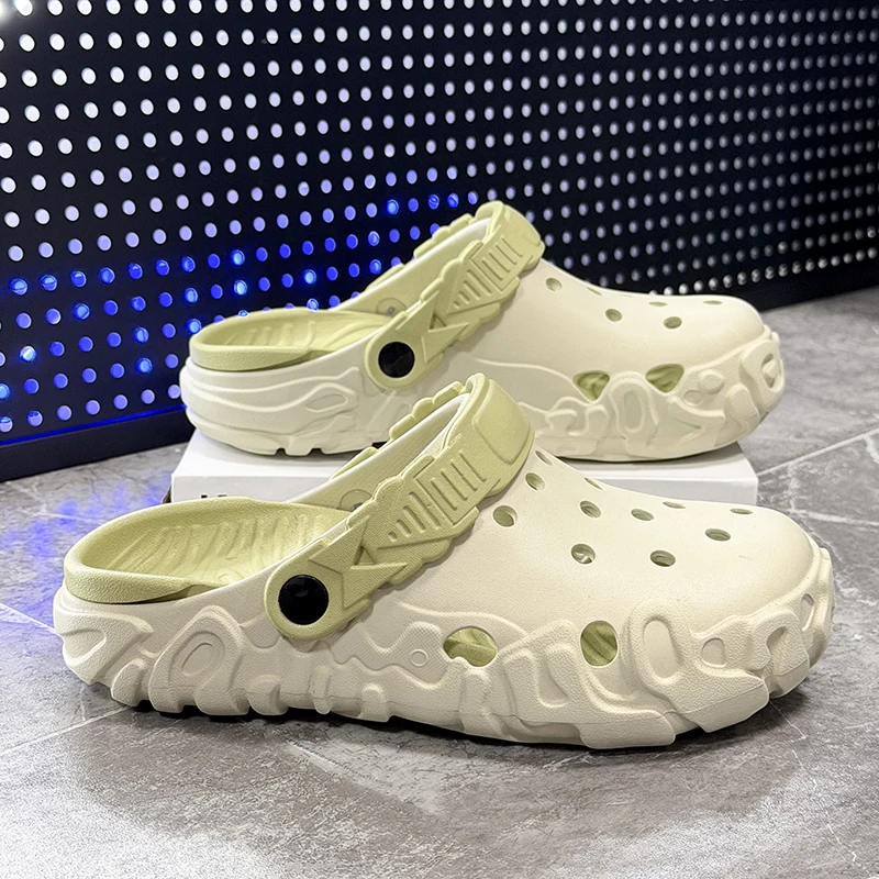 Mens Sandals 2026 New Design Summer Shoes for Men Casual Clogs Thick-bottom Anti-slippery Garden Shoes Outdoor Fashion Slippers