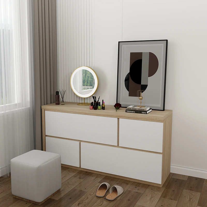 Modern simple dressing table solid wood small apartment makeup cabinet multifunctional dressing table TV cabinet combination is