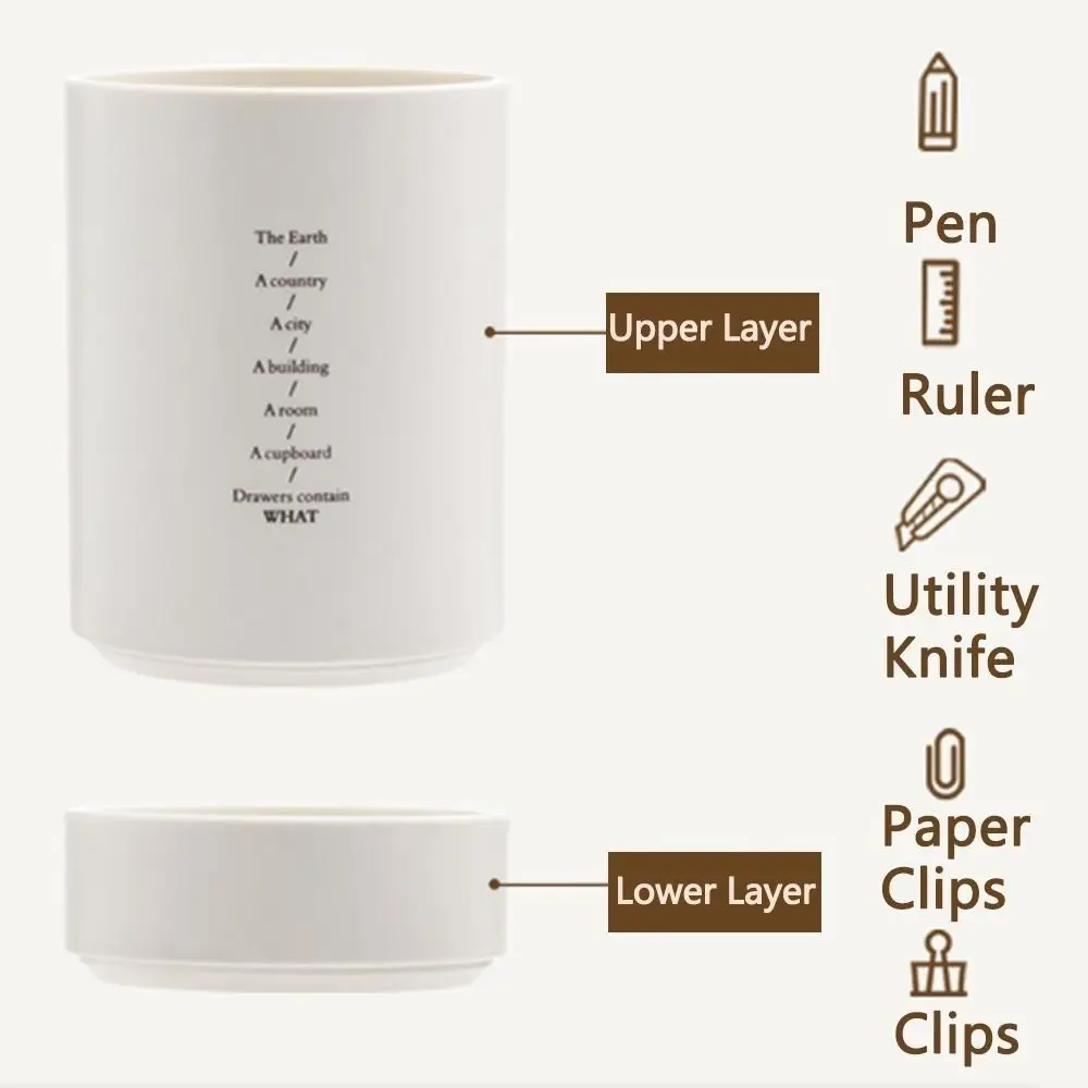 Layered Desktop Pen Holder Large Capacity Portable Makeup Brush Holder Multifunctional Pen Organizer Student Stationery