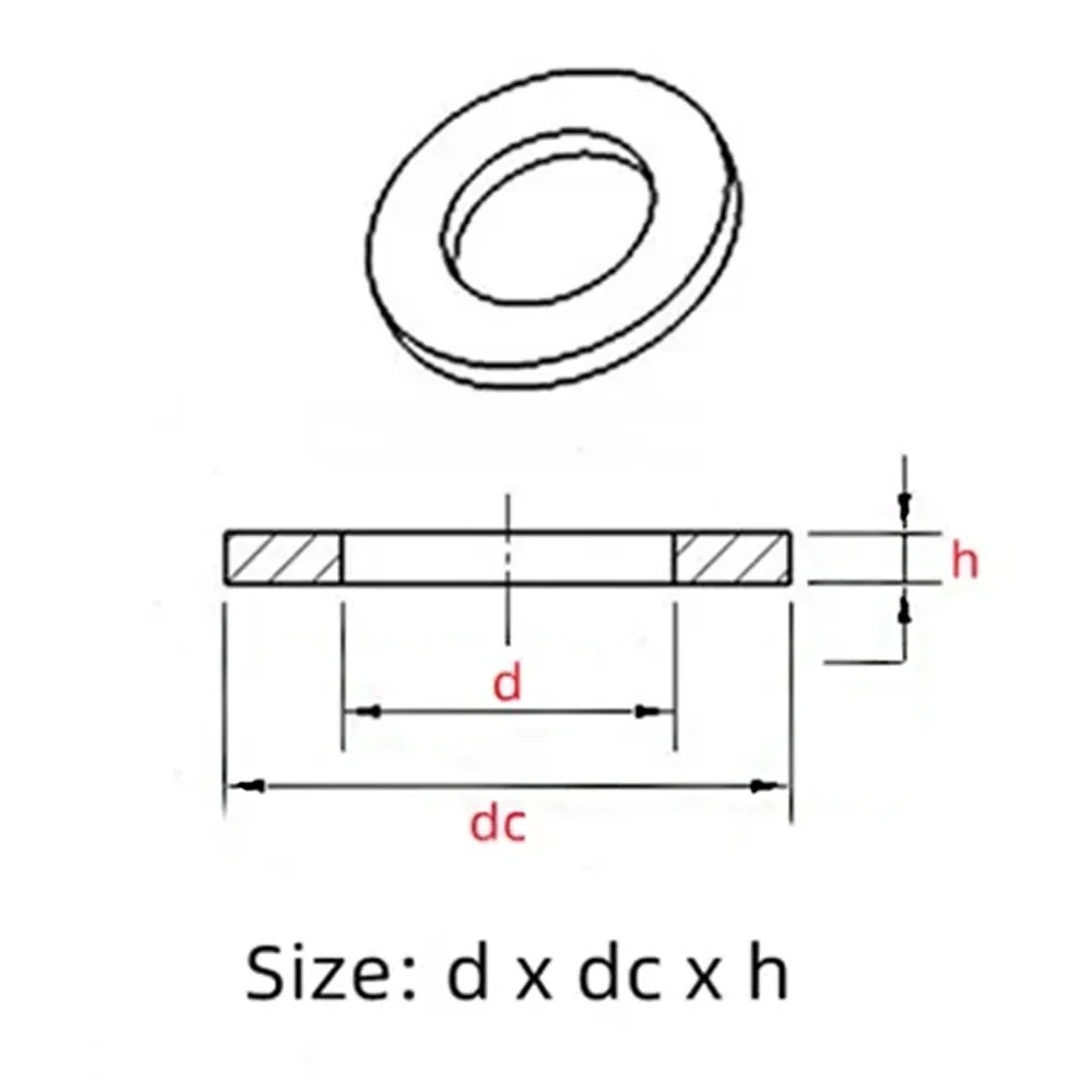 Messing-Flachdichtung, Distanzscheibe, Dichtung, Massivmessing, Kupfer-Metallscheiben M3-M24 – Detail 1