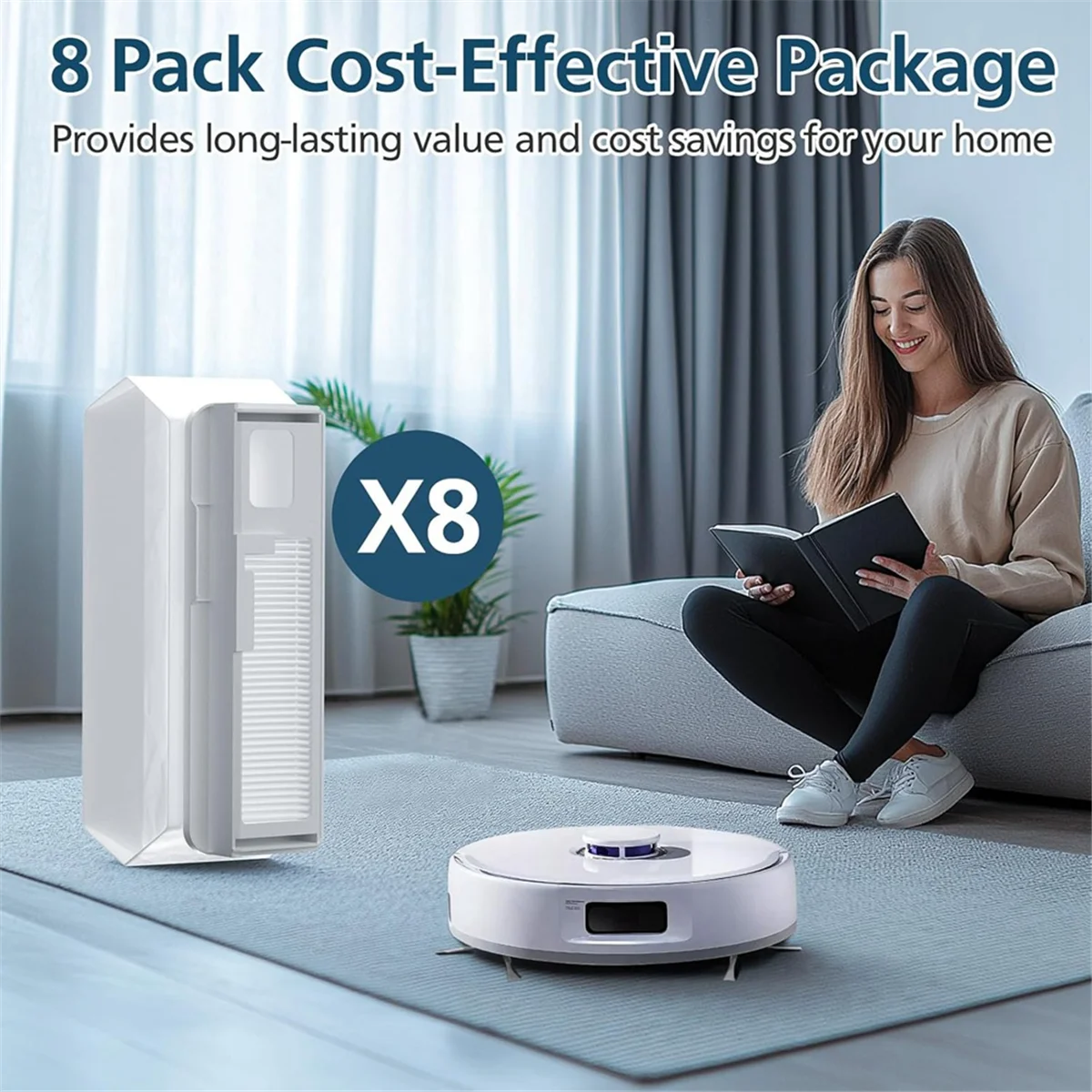 أكياس الغبار لـ Freo X Ultra & Freo X Plus Robot Vacuum كيس الغبار القابل للتصرف مع فلتر Hepa المدمج-A07G