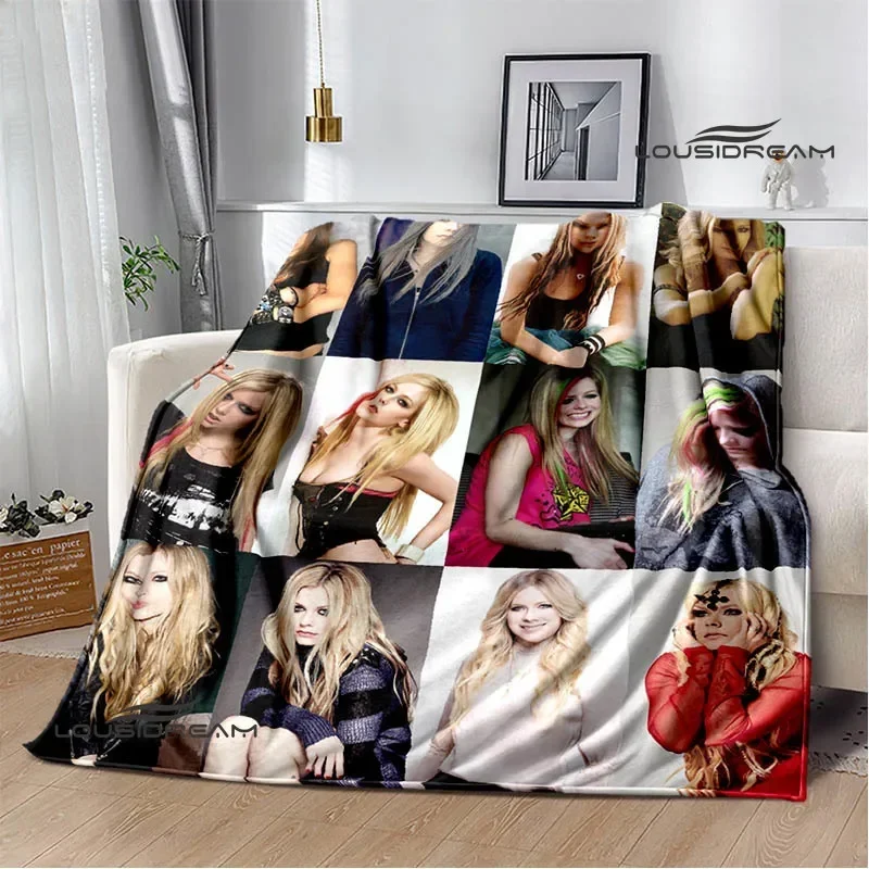 Singer A-AVRIL LAVIGNE Printed blanket Flannel Warm blankets Soft and comfortable blanket bed linings cubre cama Birthday Gift