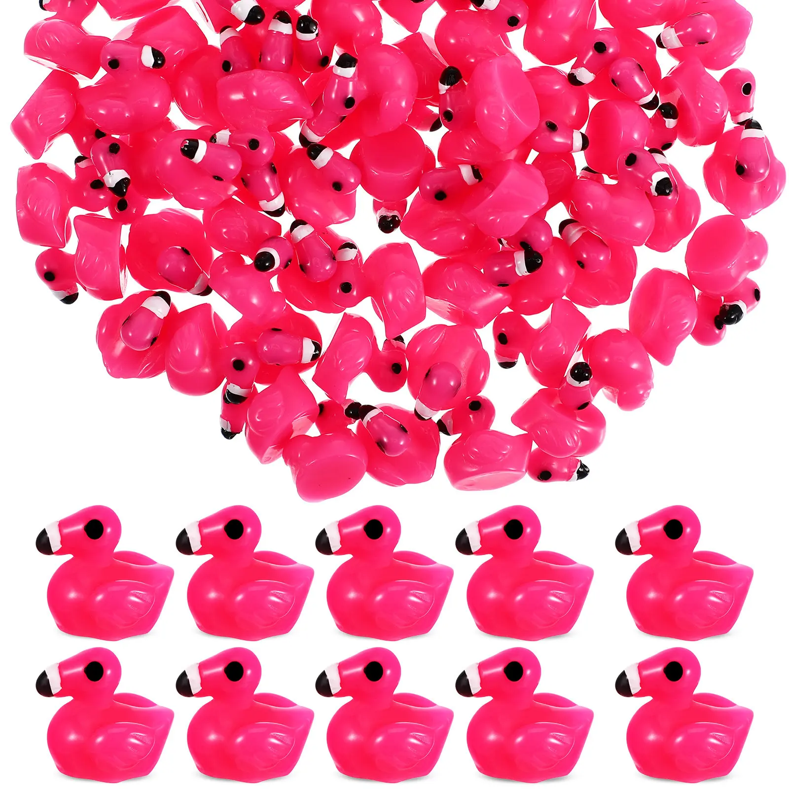 

80 шт. миниатюрных фигурок фламинго из смолы для декора сада, патио, рабочего стола, микроландшафта, кукольного домика, бонсай, украшения для интерьера, фигурки животных из смолы