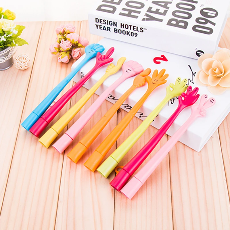 

Creative Stationery Cute Ballpoint Pen Cartoon Gesture Advertising Pen Curved Finger Pen Wholesale
