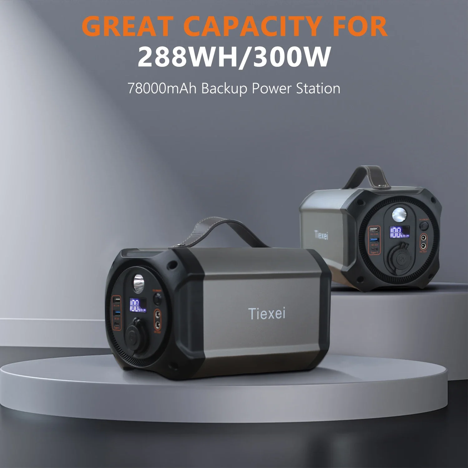 Tiexei USA Warehouse 300W 288WH 78Ah Hugh Capacity Camping Power Bank Outdoor Portable Power Banks & Power Station