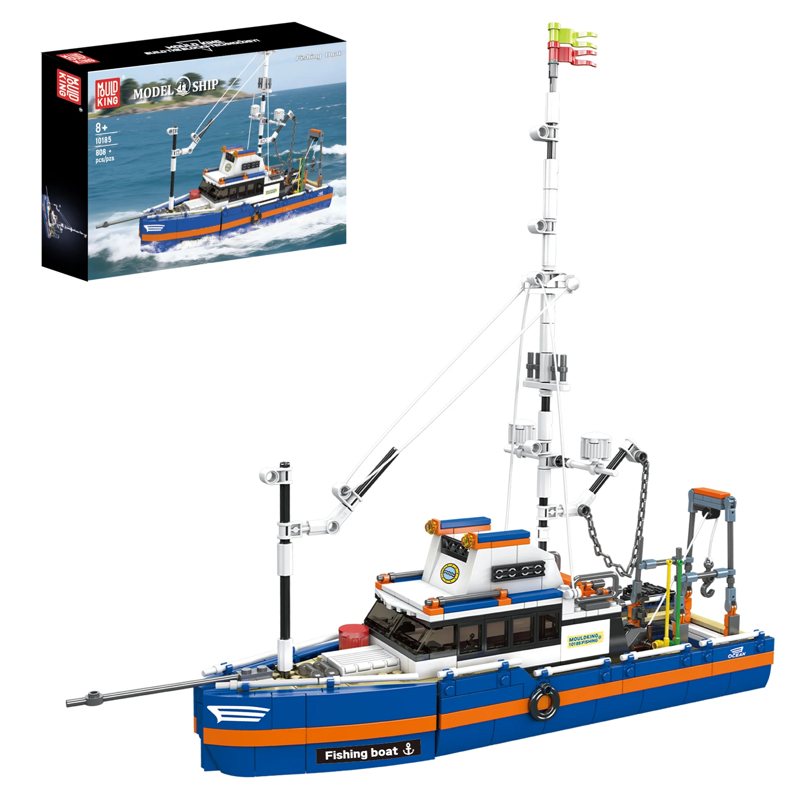 

Mould King 808pcs 10185 Fishing Boat Mini Building Blocks Coastal Pier Model STEM Puzzle Toy Gift for Kids