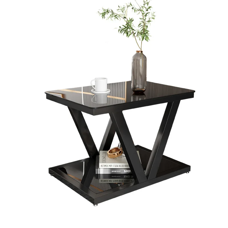 

Customized tempered square tea table rectangular simple corner small household living room glass small apartment tempered