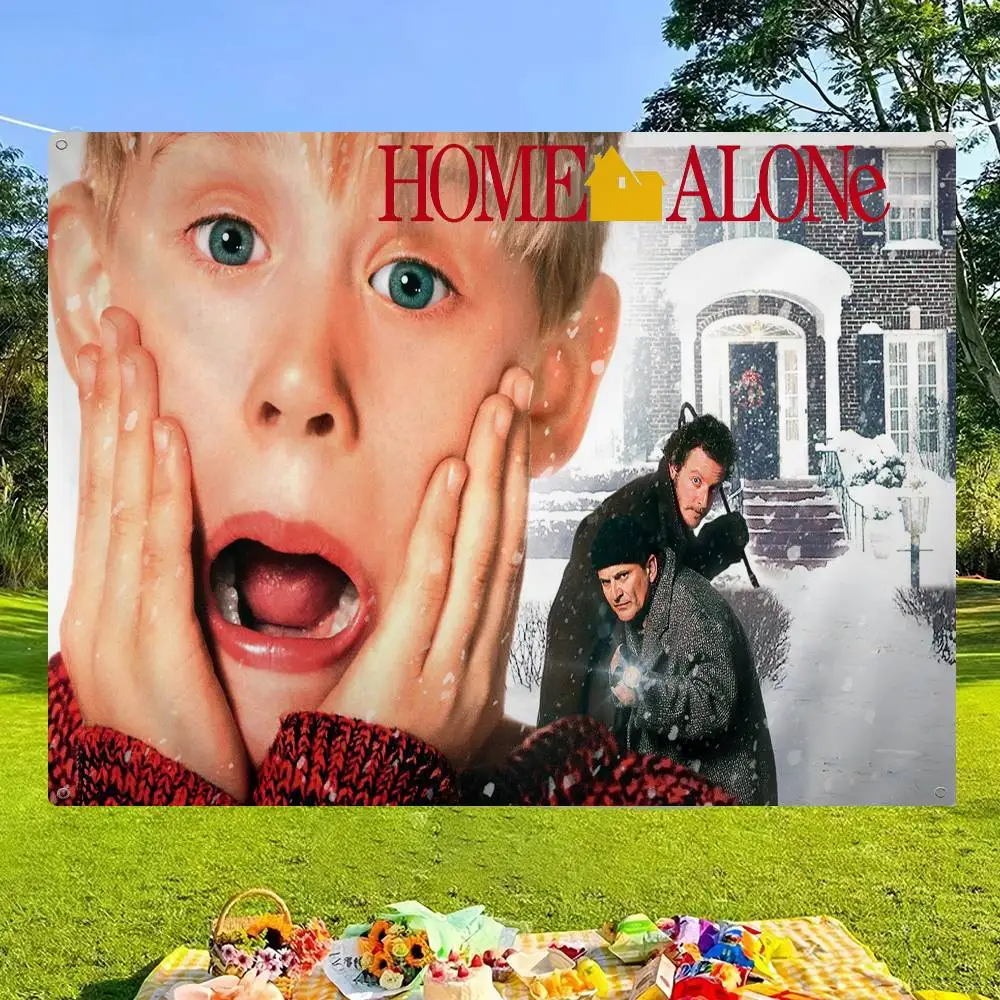 H-Homes Movie A-Alone Retro Flags Multiple Choice Living Studio Booth Interior Decoration Banner