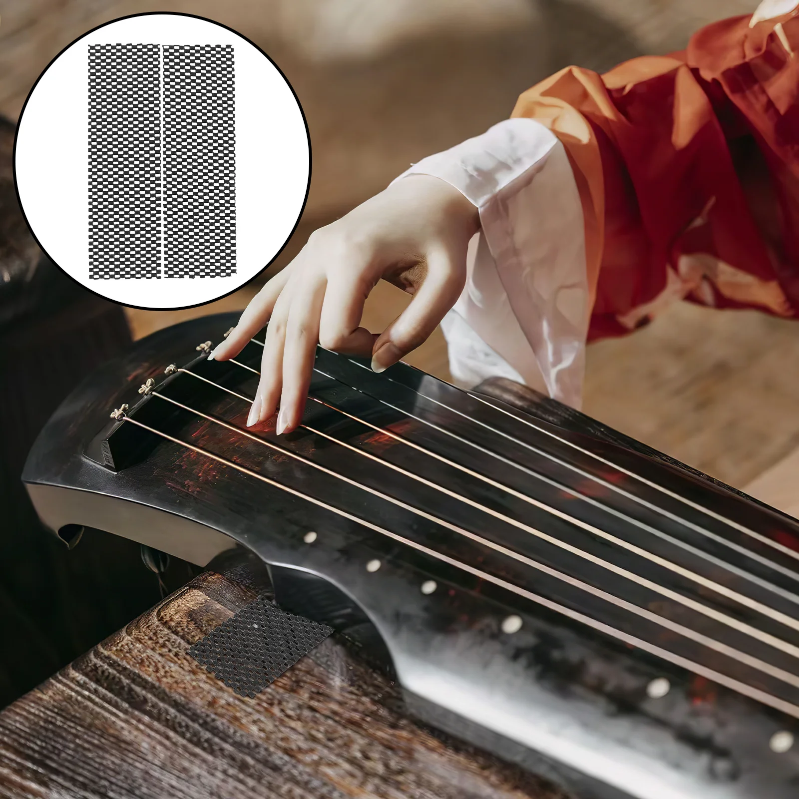 

1Pair PVC Anti-Skid Guqin Mats Thickened Non-Slip Shock Absorbing Floor Pads Easy Install Durable Black Carpet Non Slip Pad