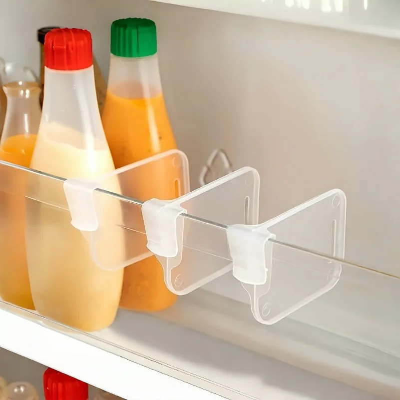 

8pcs Refrigerator Side Door Sorting Partition Card Buckle Kitchen Bedroom Storage Storage Sorting Box Space Division