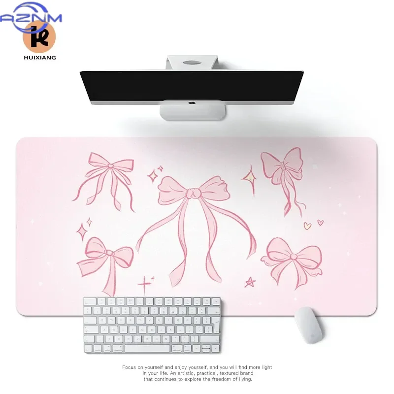 Simple Korean Bow  Mousepad Office Desk Mat Mouse Pad Computer Speed Type Carpet Mat Player Laptop Keyboard Cartoon