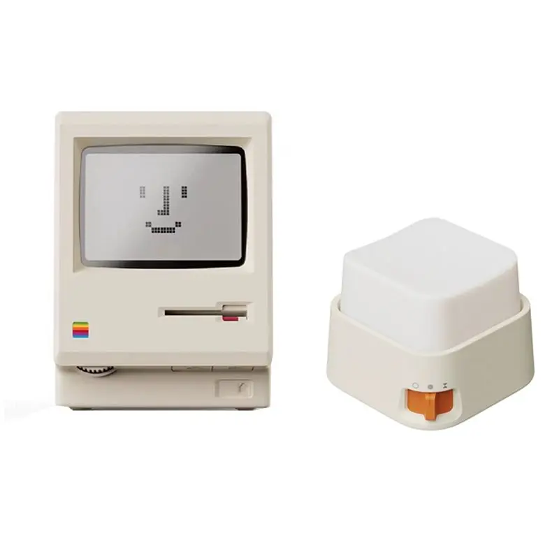 J1UL1N Maclock Retro Clock Creativity Clock Artifact With Magnetic Night Light Student Specific Wake Up Gift