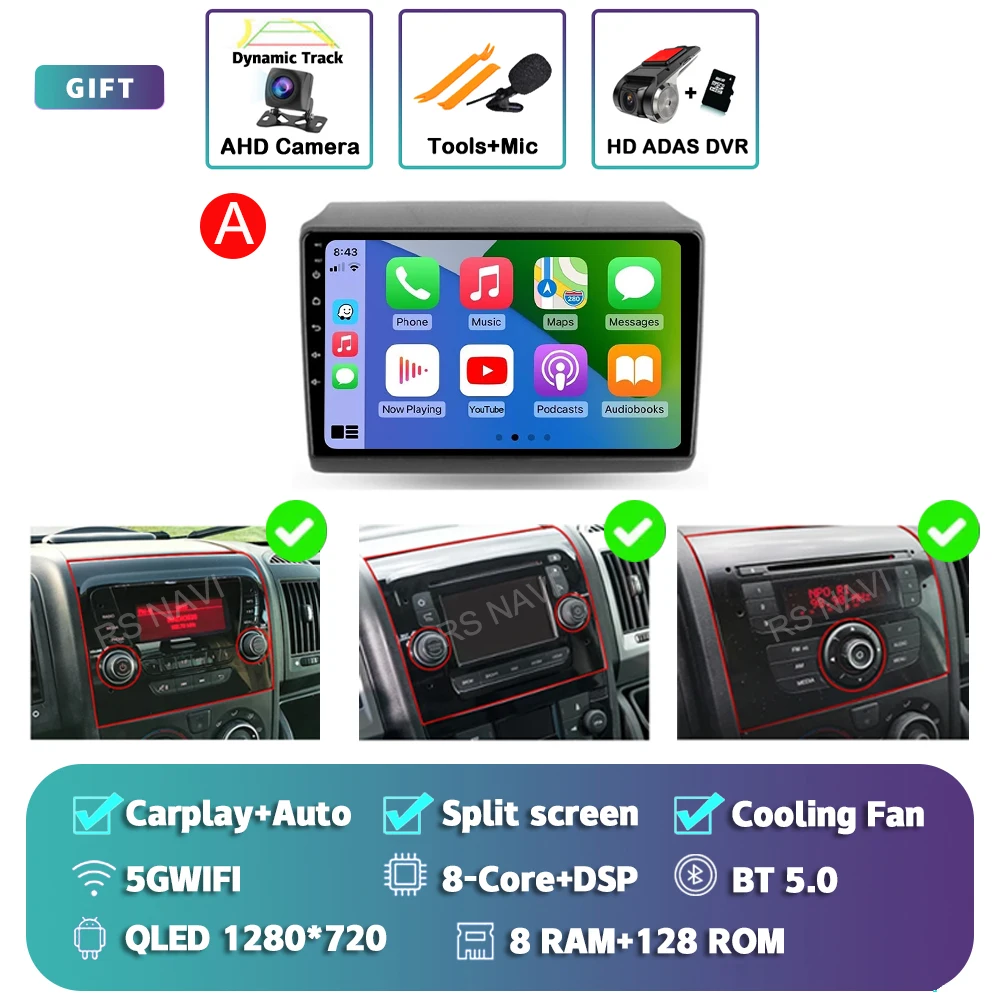 Android 15 For Fiat Ducato Peugeot Boxer Citroen Jumper 2006-2022 2K QLED Android Car Radio Multimedia stereo Player GPS CarPlay