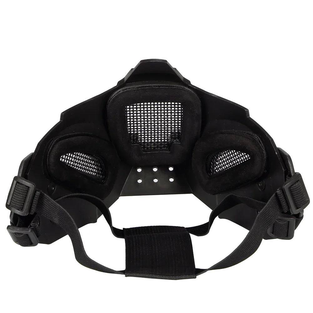 Tactical Protective Half Face Mesh Mask Fit Fast Helmet Rail Breathable for Hunting Paintball CS Game BB Gun Shooting