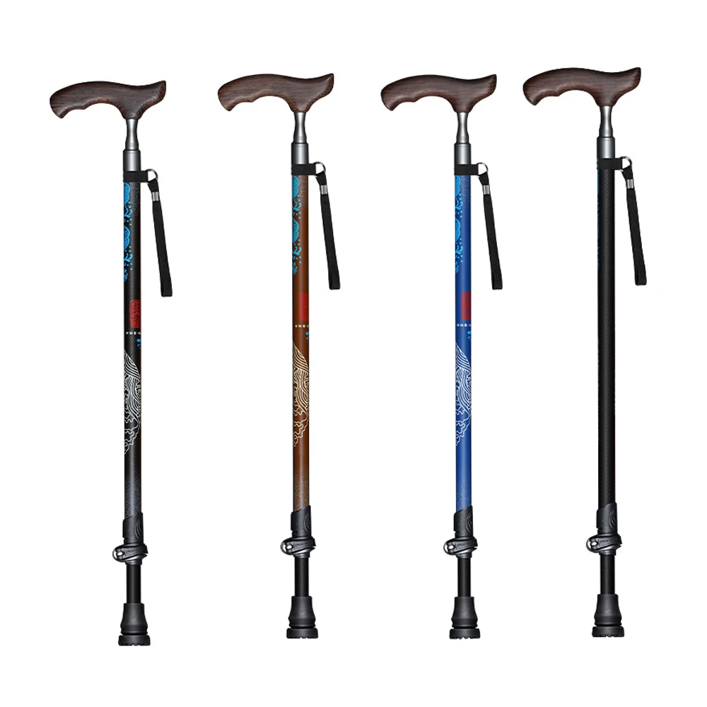 

Ultra Light Retractable Chicken Wing Wooden Handle, Elderly Crutch,Carbon Fiber,Thickened Outer Lock,Climbing Stick, P734