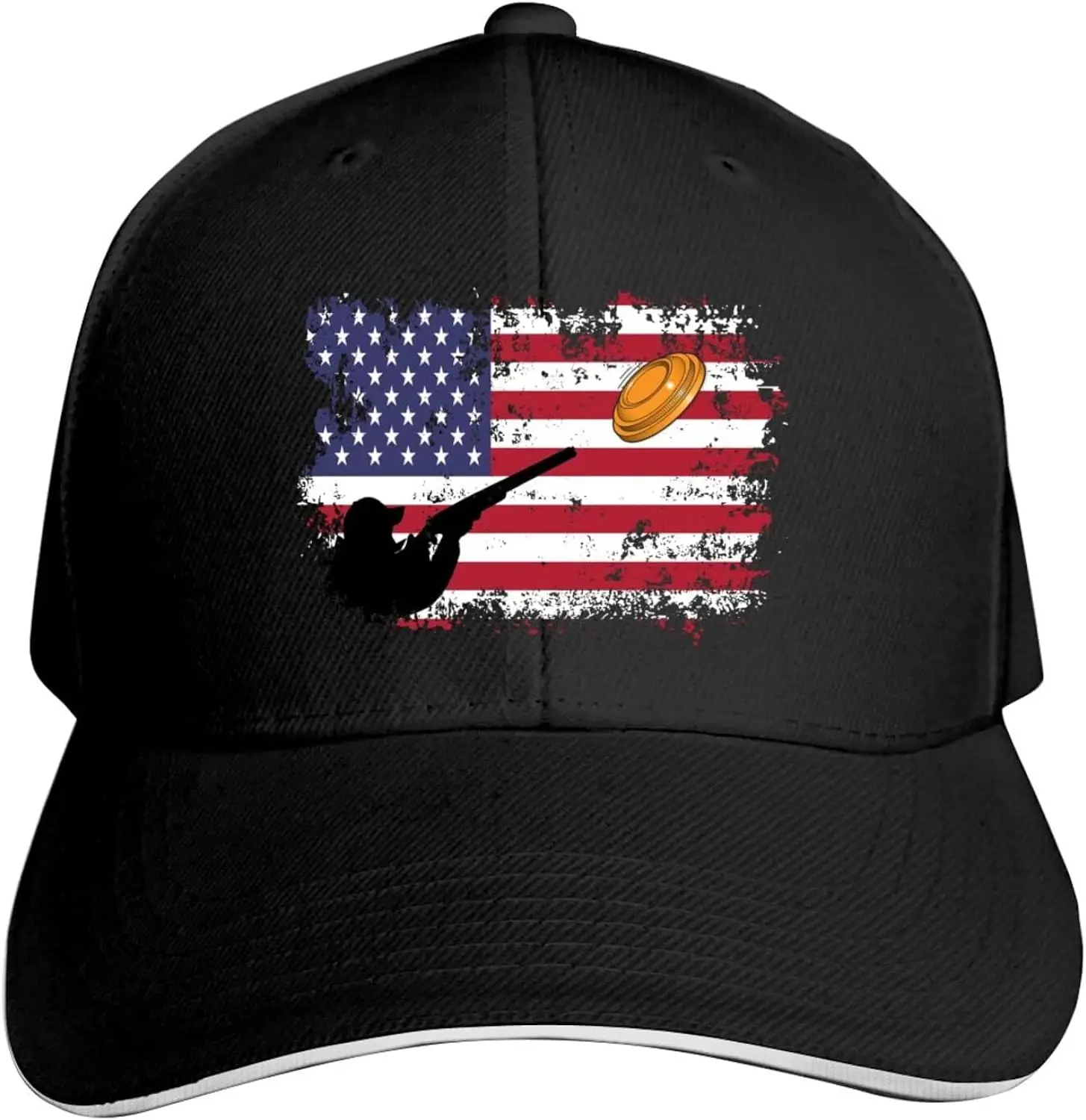 Skeet Shooting USA Flag Trap Shooting Clay Pigeon Hat Baseball Cap Adjustable Snapback Hip Hop Cotton Baseball Cap Trucker's Hat