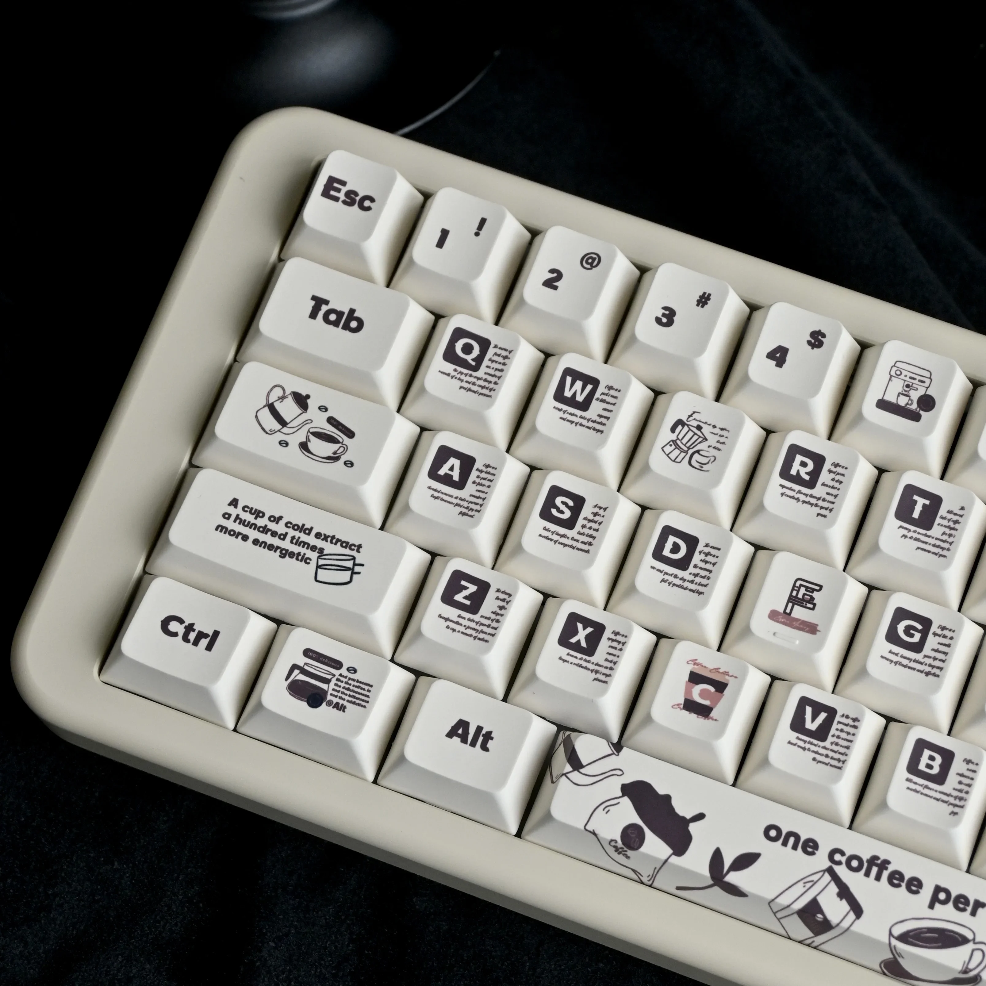 Aobai Coffee Mechanical Keyboard Keycaps Classic Creative Personality New Original Height 75 87 98 104