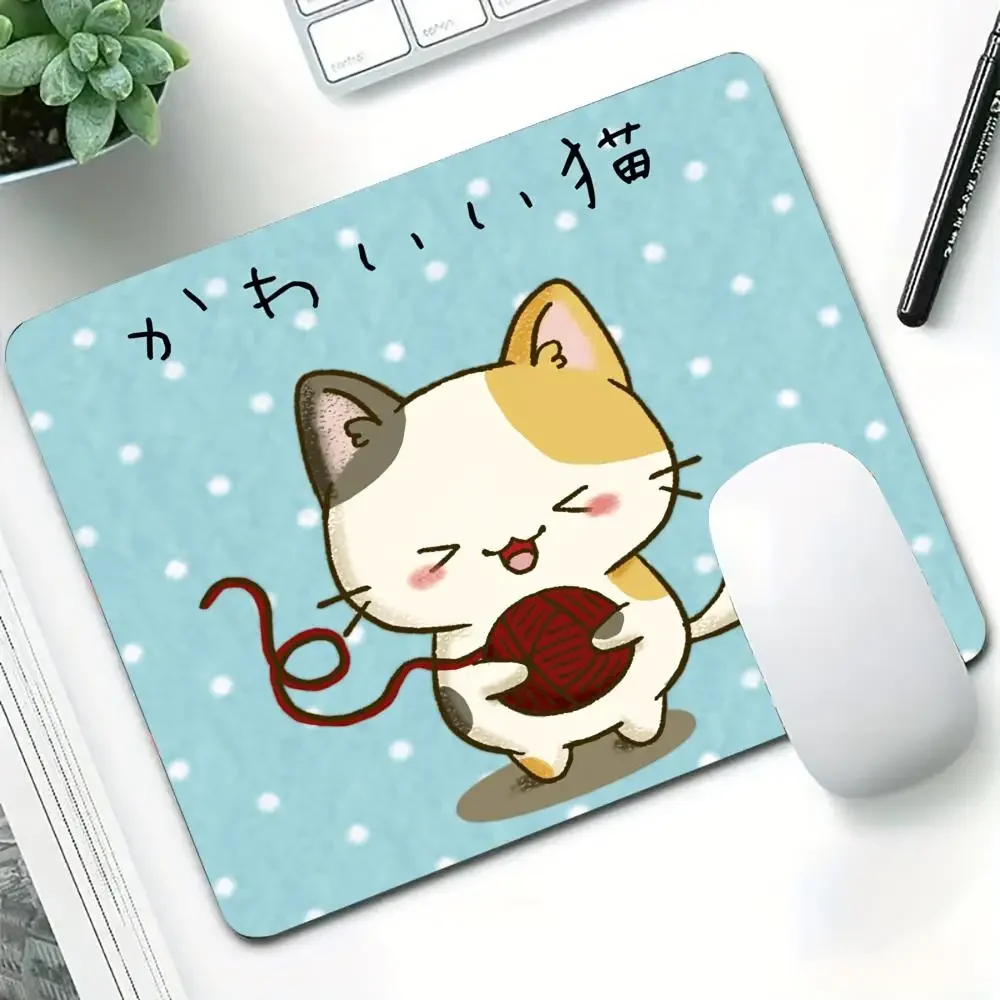 Alas Mouse Anak Kucing Lucu Lucu 40X45Cm Alas Meja Permainan Kantor Komputer Persegi Besar Alas Mouse Karet Antiselip Alas Meja Dekorasi Kecil