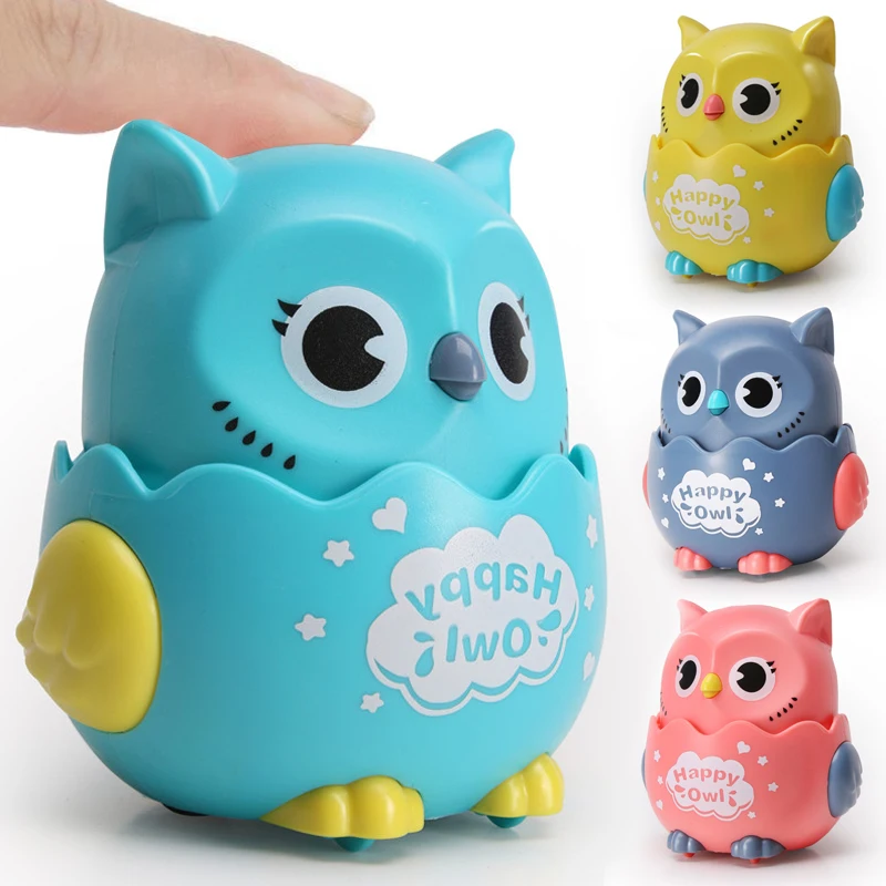 1pc Funny Owl Inertial Car Classic Wind Up Toys Baby Boy Girl Pull Back Toys Kindergarten Kids Christmas Gifts Inertial Toy Car