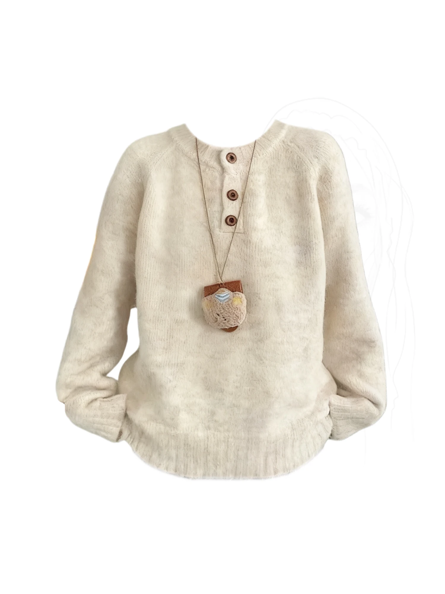 

Женский абрикосовый пуловер, свитер, винтажный элегантный джемпер Y2k 2000-х годов, вязаный свитер оверсайз с длинными рукавами и круглым вырезом, весна-осень 2025