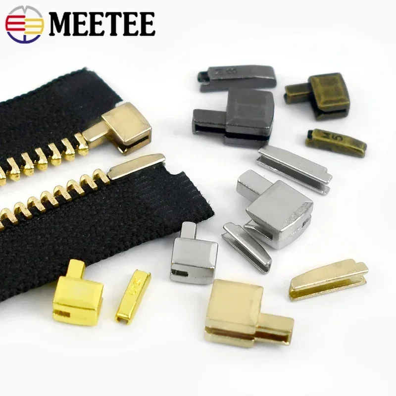 

10/20/50Sets Metal Repair Zipper Stopper Open End Zip Slider Insert Box DIY Sewing Zipper Accessories Clothes Replacement Kit