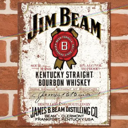 Letreros Metálicos JIM BEAM para Cuarto de Hombre, Garaje, Bar, Pub, Letrero Vintage de Bourbon, Aluminio, Reino Unido