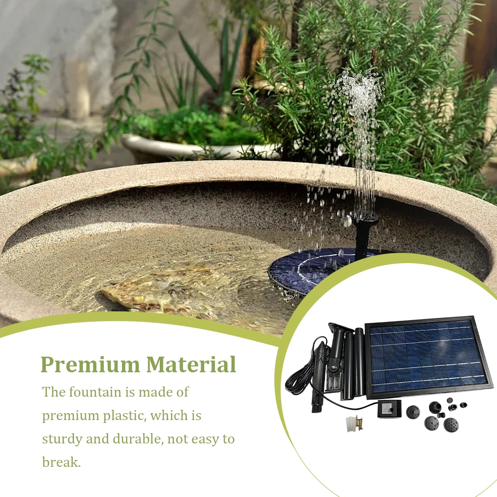 

Solar Fountain Pump Outdoor Decoration with Stake Decorative Pond 8W