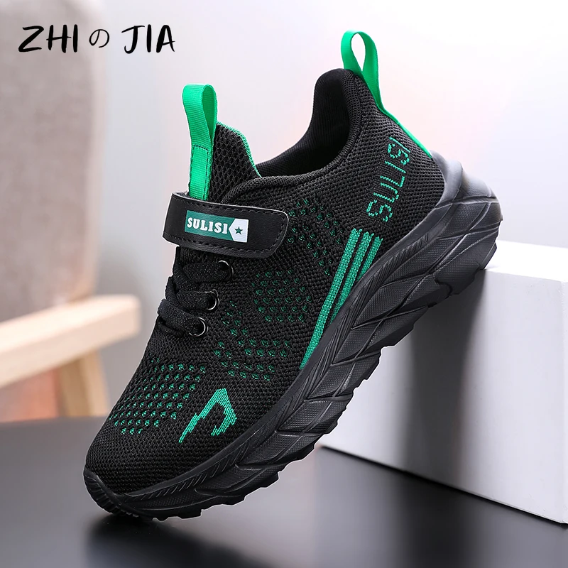 Autumn New Mesh Knitted Breathable Sneaker Children Outdoor Lightweight Running Shoes Boys Fashion Casual Footwear 28-40