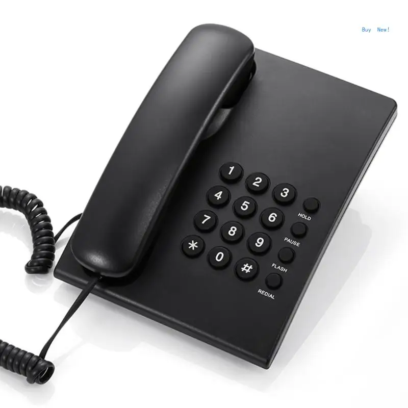 Corded Landline with Noise Reductions Clear Sound, Call Hold and Speed Dialing Easy to Use for Hotel/Home (Black)