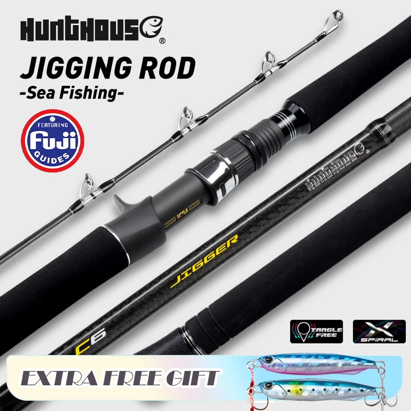 

Hunthouse Fast Jigging Fishing Rod Spinning Casting Jig 1.8m Lure Weight 100-300g 150-400g Fuji Guide Ring 5+1 Fish Accessories