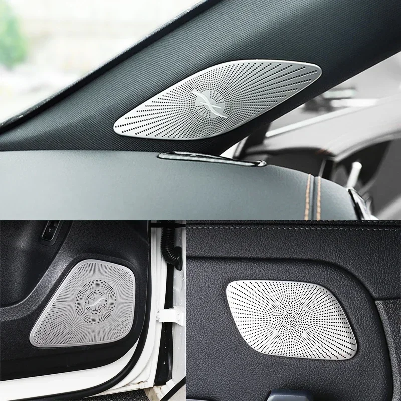 Car styling Audio Speaker Auto Door Loudspeaker decoration Covers Stickers for Mercedes Benz A Class W177 Interior Accessories