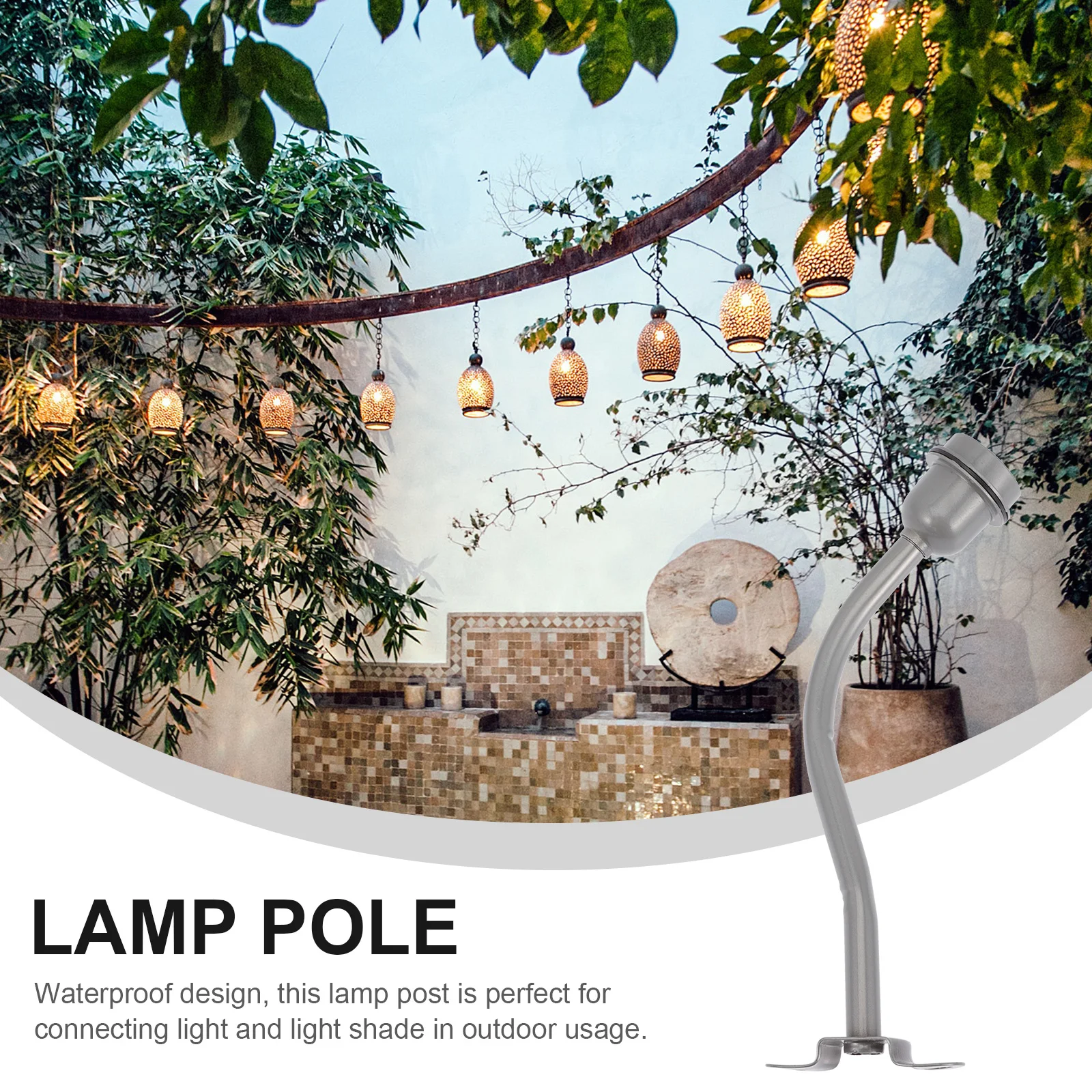 

High Quality Waterproof Lamp Pole Durable Metal Support E27 Socket Compact Home Lighting Supplies Outdoor Small Weight Easy