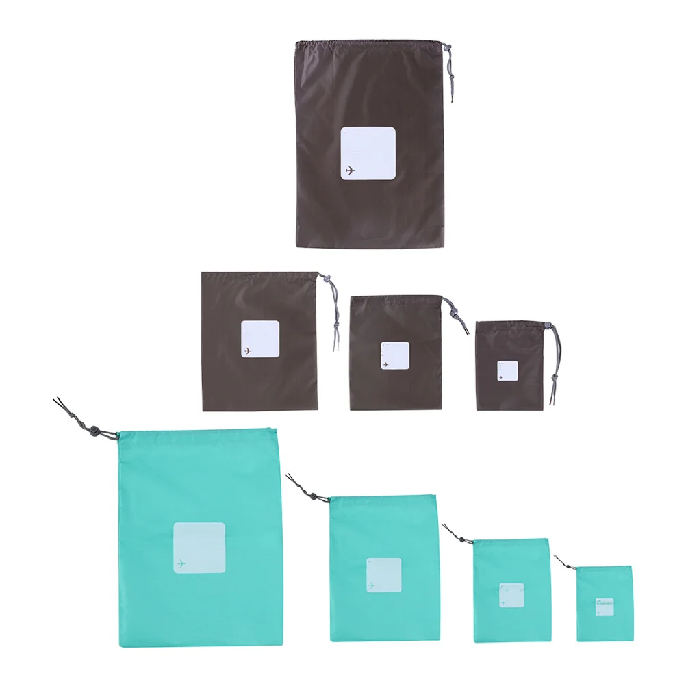 8 قطع من أكياس تخزين برباط من النايلون لتنظيم السفر لأساسيات غسل الملابس، خفيفة الوزن ومحمولة ومتعددة الوظائف #4