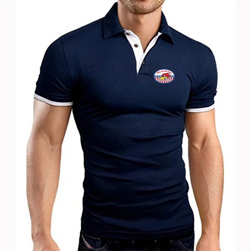 2024 Summer Men's Mr. Horsepower Clay Smith Cams Logo Print Casual Solid Color Slim Fit Comfortable Breathable Cotton Polo Shirt