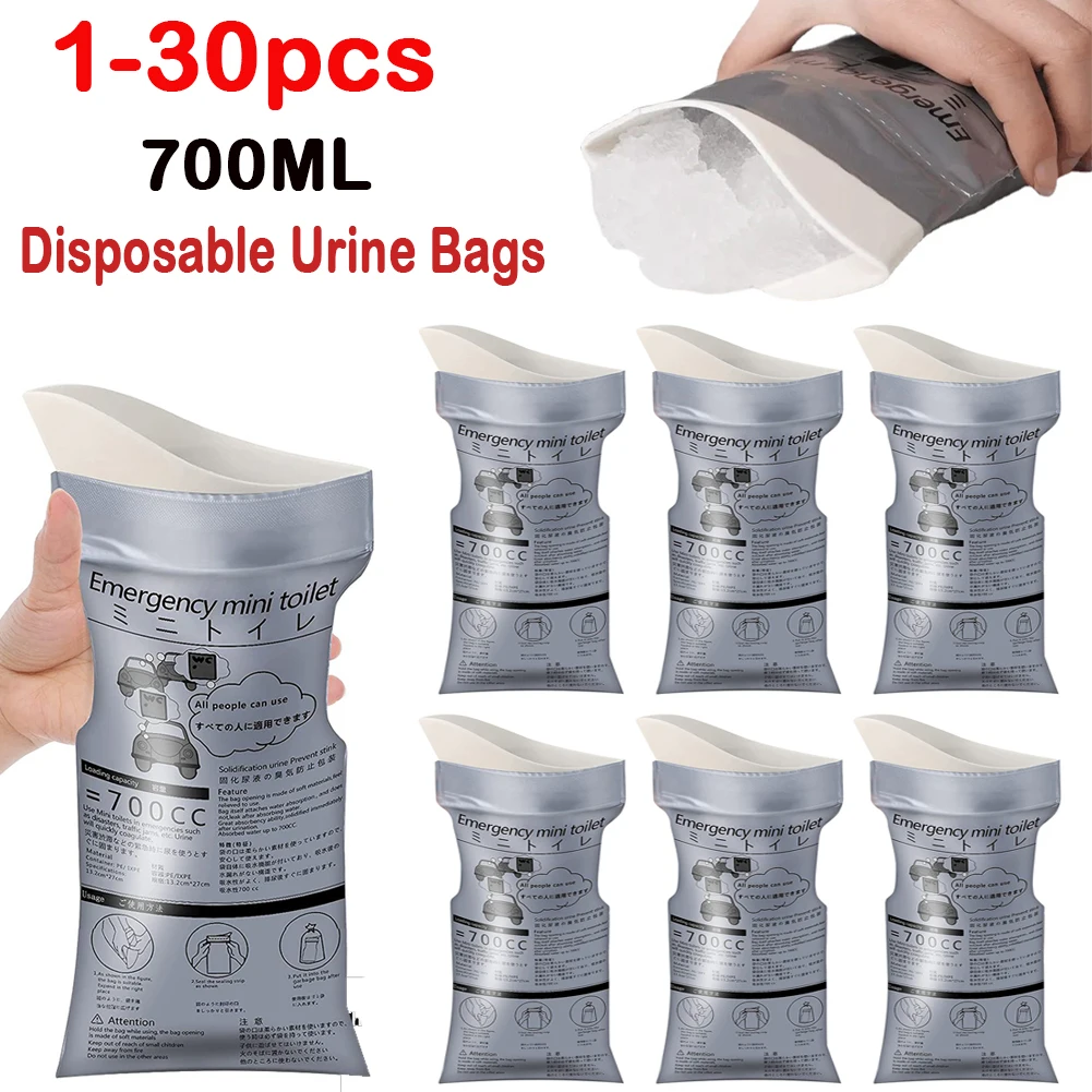 30-1pcs Disposable Portable Emergency 700 Ml Urine Bags,Toilets Urinal Vomit Bag For Camping,Travel,Car,Men,Women,Childre