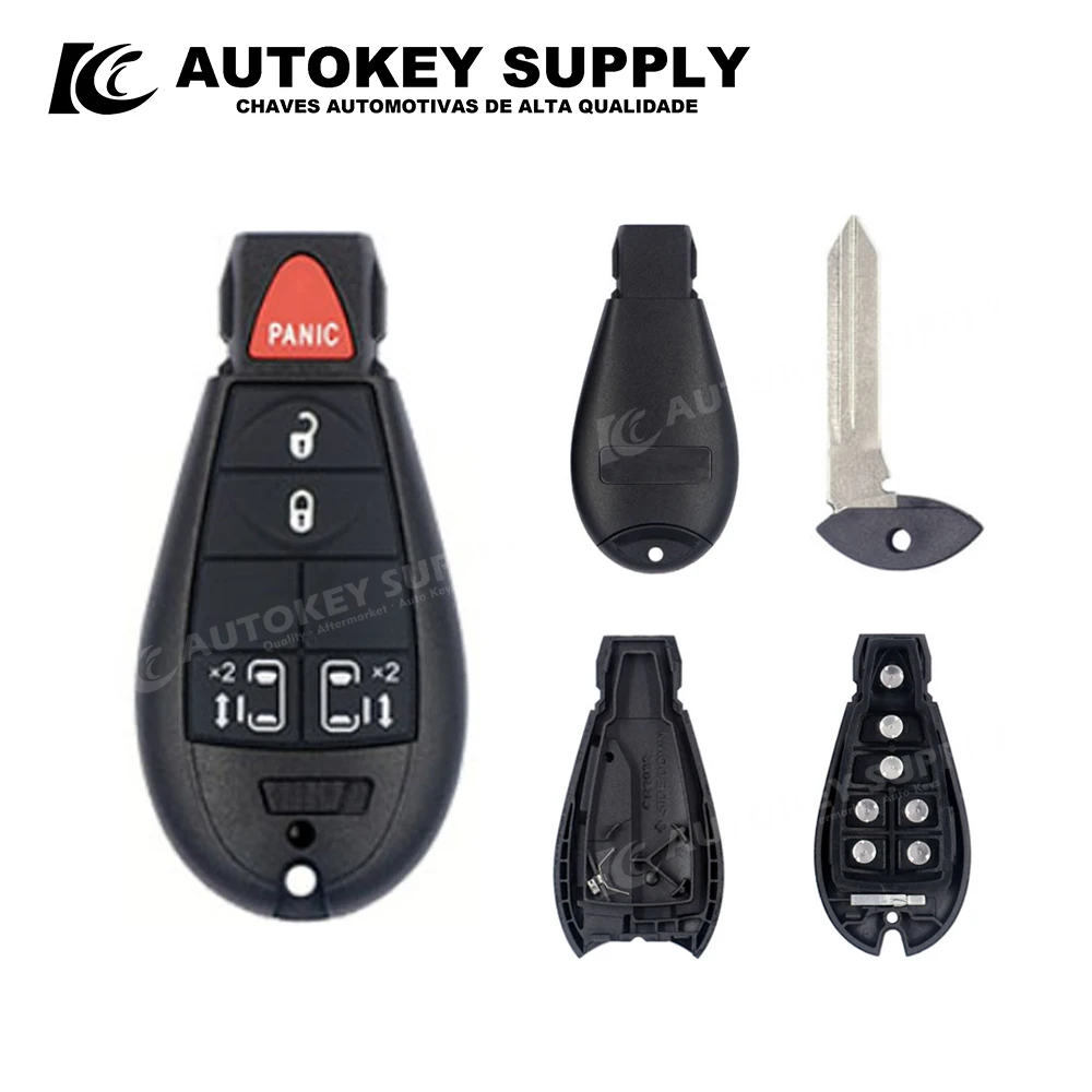 

ForChrysler Smart Card Key Shell 5 Buttons (With Logo) Autokeysupply AKCRS178