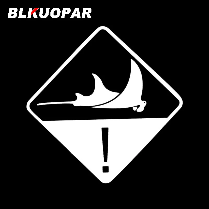 BLKUOPAR Ghost Bat Sea Animals Attention Sign Silhouette Car Sticker Refrigerator Air Conditioner Decal Trunk Car Accessories